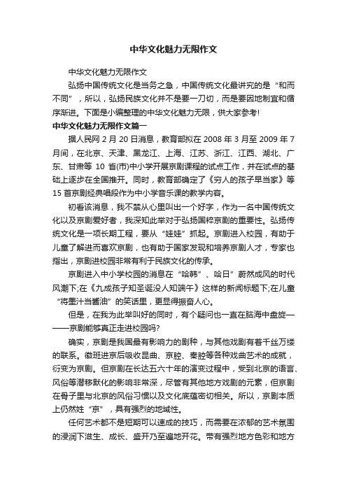 中华文化魅力无限作文