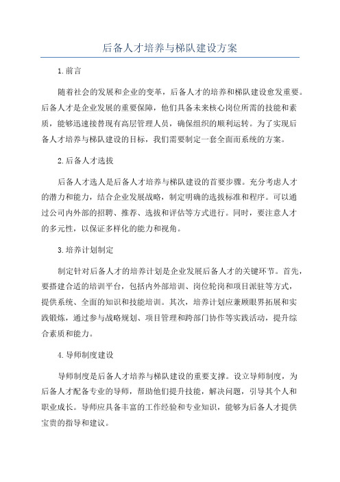 后备人才培养与梯队建设方案