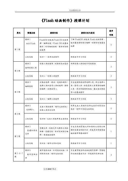 最新最完整的Flash动画制作教学案