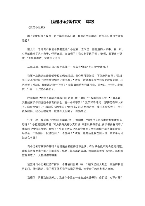 我是小记者作文二年级