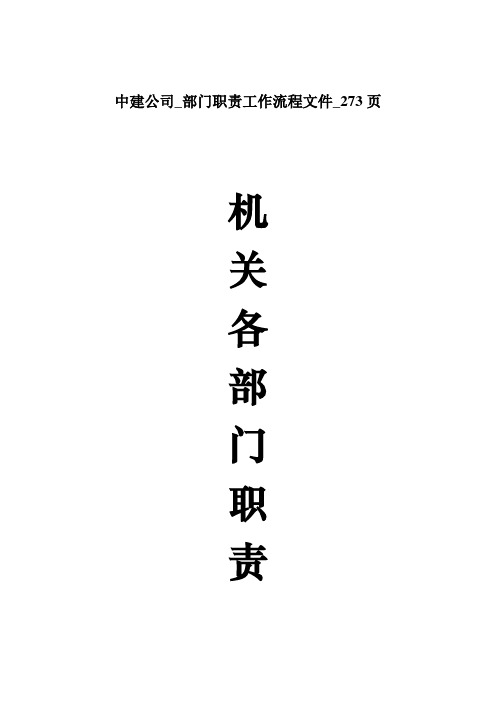 中建公司_部门职责工作流程文件_273页