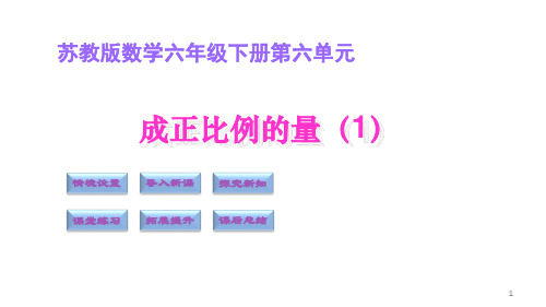 2019年苏教版六年级数学下册：《成正比例的量 1 》课件