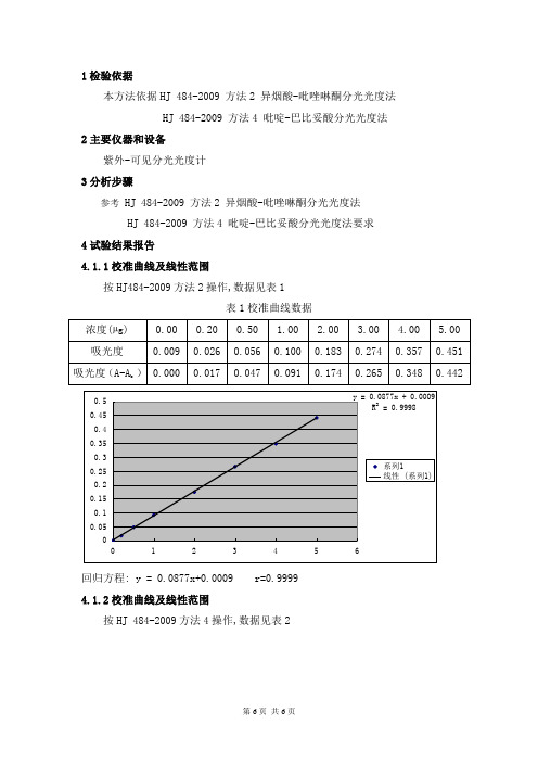 HJ 484-2009 总氰化物 方法证实