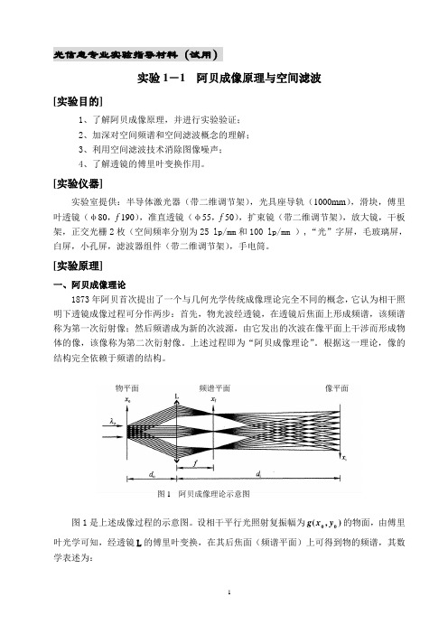 实验1-1_阿贝成像原理与空间滤波实验