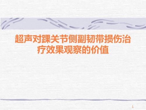 超声对踝关节侧副韧侧副韧带损伤治疗效果观察的价值ppt课件