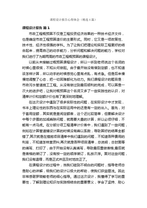 课程设计报告心得体会（精选4篇）