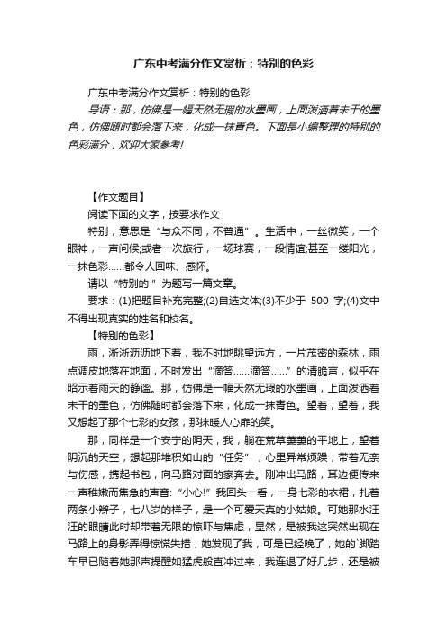 广东中考满分作文赏析：特别的色彩