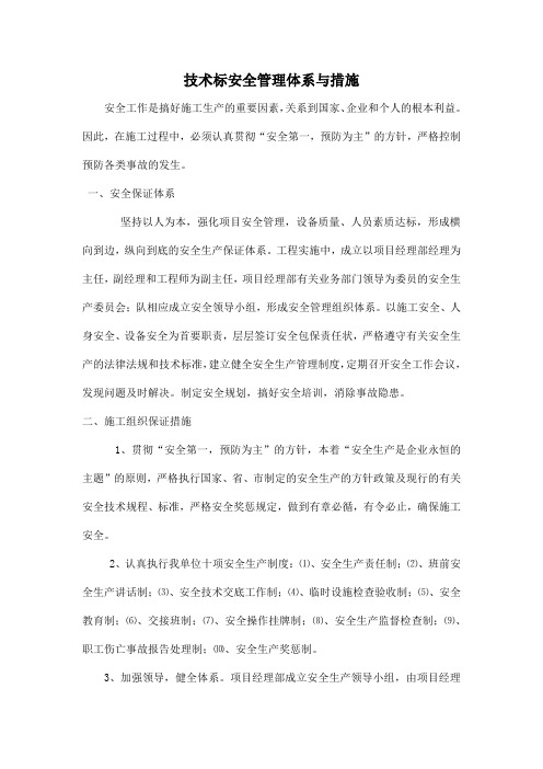 技术标安全管理体系与措施