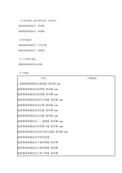 超级漫画素描技法教程【精品】【完整】