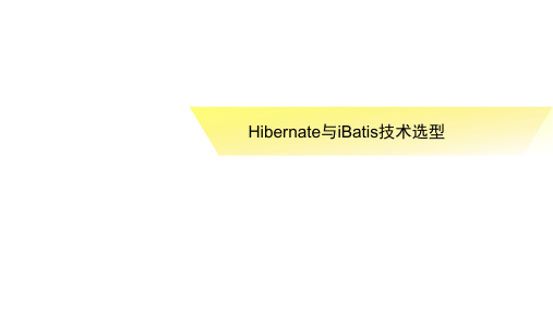 Hibernate与iBatis技术选型