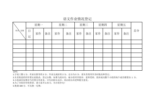 11语文作业情况登记2