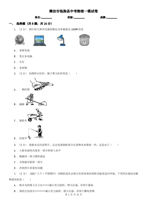 潍坊市临朐县中考物理一模试卷