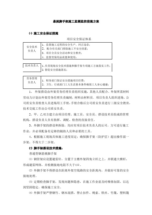 悬挑脚手架施工监测监控措施方案