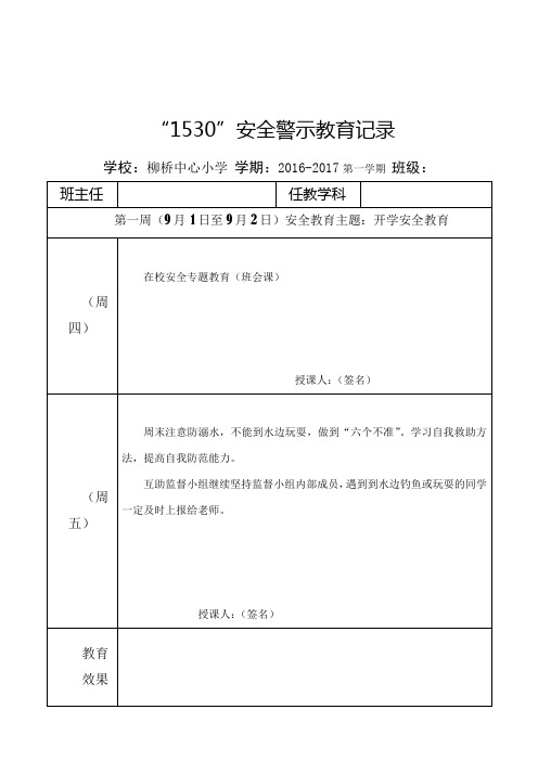 1530安全警示教育记录