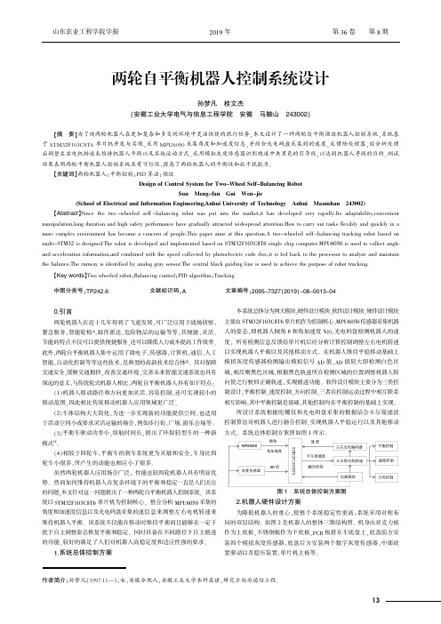 两轮自平衡机器人控制系统设计