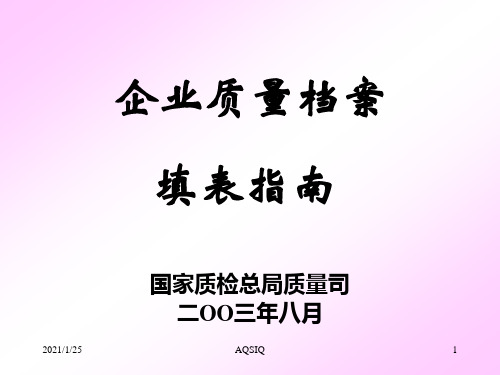 企业质量档案