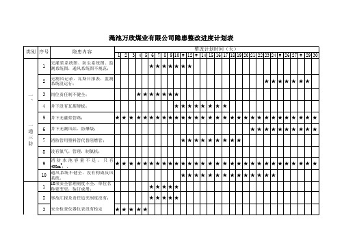 隐患整改进度表