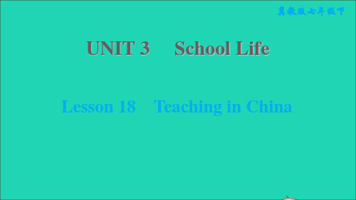 七年级英语下册Unit3Lesson18TeachinginChina习题新版冀教版