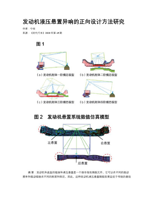 发动机液压悬置异响的正向设计方法研究