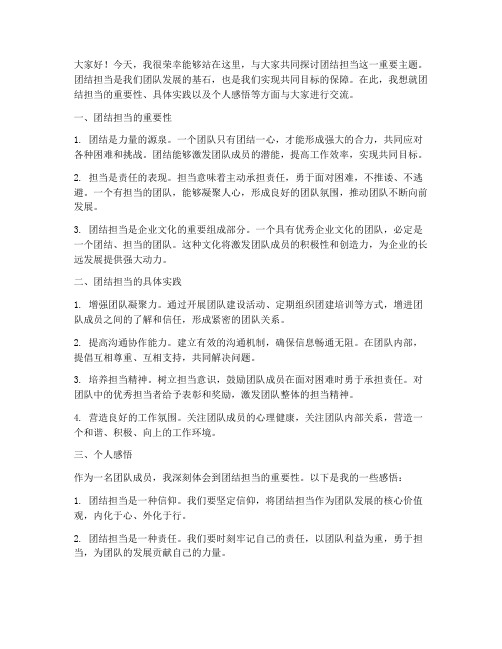 团结担当会议发言稿范文