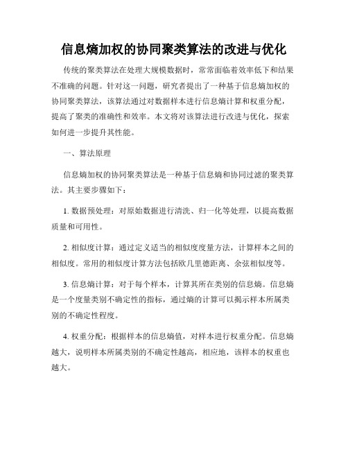 信息熵加权的协同聚类算法的改进与优化