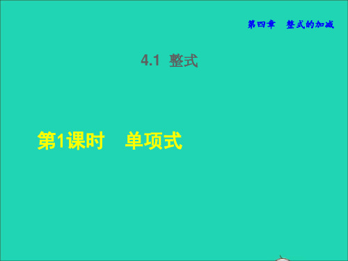 2022秋七年级数学上册 第四章 整式的加减4.1 整式 1单项式授课课件(新版)冀教版