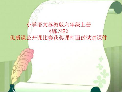 小学语文苏教版六年级上册《练习2》优质课公开课比赛获奖课件面试试讲课件