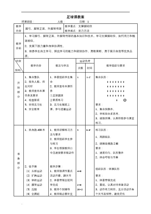 初中足球课优秀教案全集