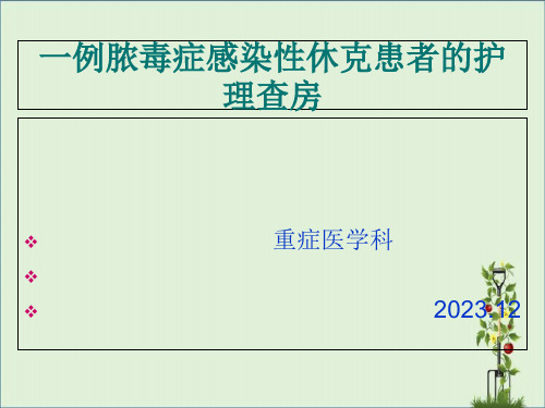 ICU一例脓毒症感染性休克患者的护理查房