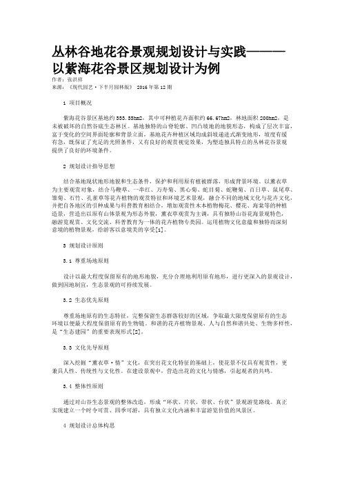 丛林谷地花谷景观规划设计与实践———以紫海花谷景区规划设计为例