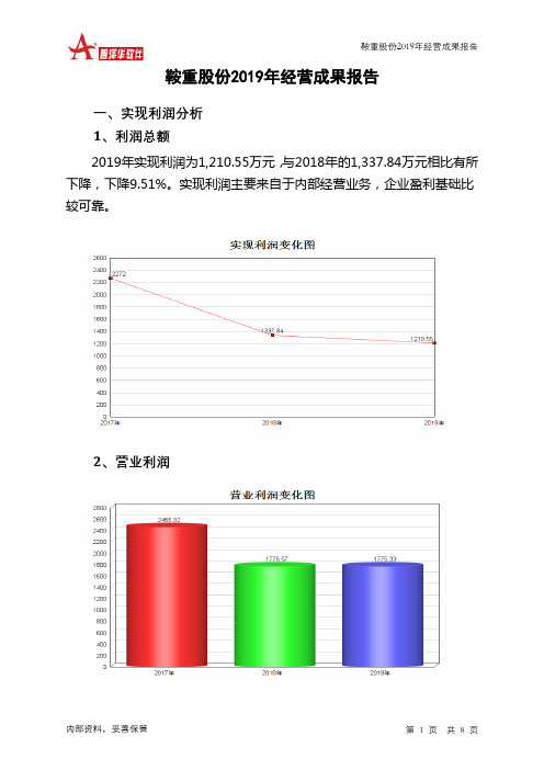 鞍重股份2019年经营成果报告