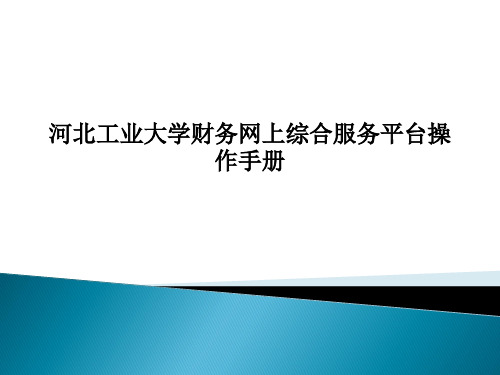 河北工业大学财务网上综合服务平台操作手册