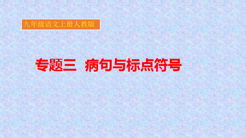 人教版九年级语文上册：专题三 病句与标点符号