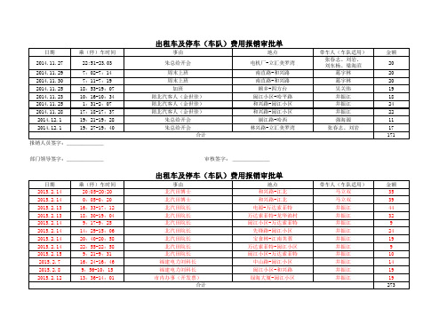 出租车报销明细