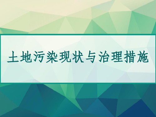 土地污染现状和治理措施 PPT