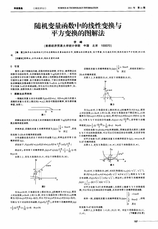 随机变量函数中的线性变换与平方变换的图解法