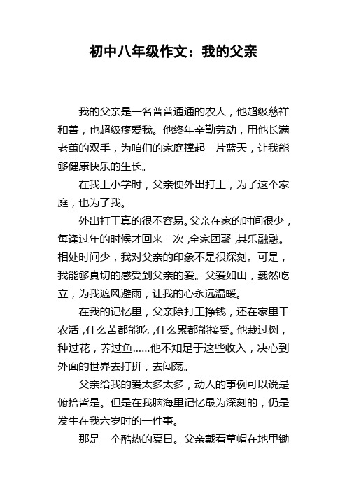 初中八年级作文我的父亲