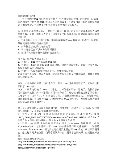 计算机usb端口控制方法