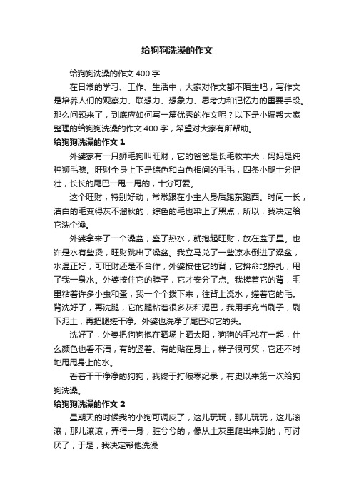 给狗狗洗澡的作文400字