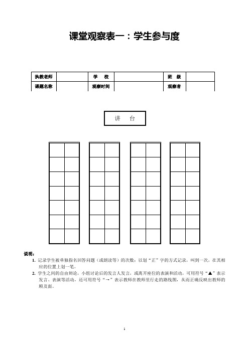 小学语文课堂观察表1