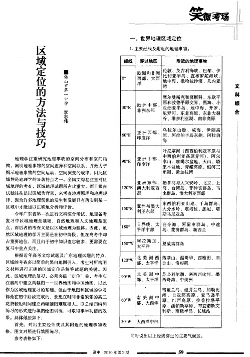 区域定位的方法与技巧