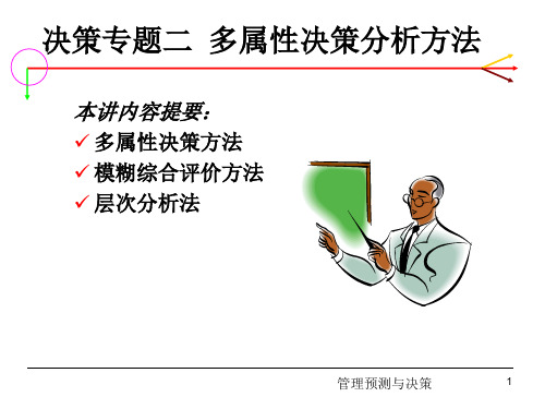 多属性决策分析方法概述