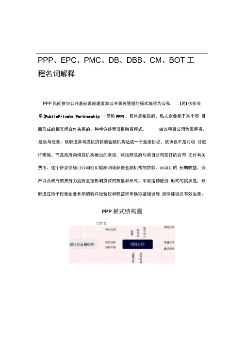 PPP、EPC、PMC、DB、DBB、CM、BOT工程名词解释