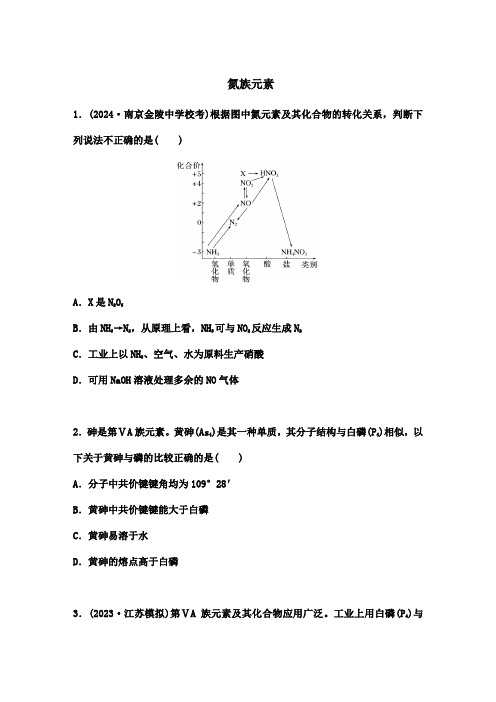 氮族元素   练习    2025届高三化学二轮复习【原卷版】