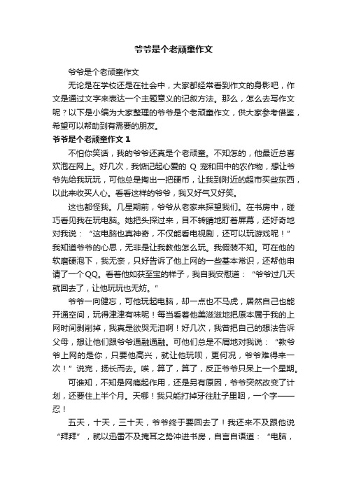 爷爷是个老顽童作文