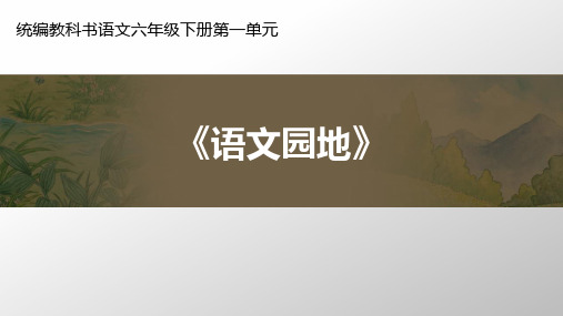 六年级语文下册课件:语文园地 部编版 (共22张PPT)