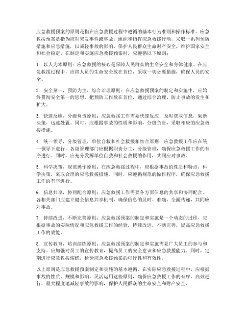 关于应急救援预案的原则