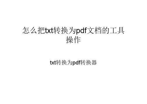 怎么把txt转换为pdf文档的工具使用