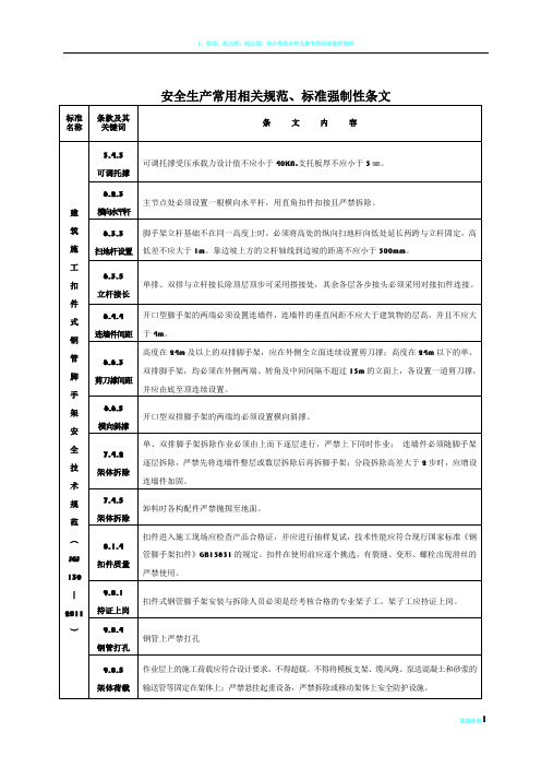 工程建设标准强制性条文(施工安全)2013年版