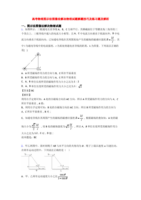 高考物理图示法图像法解决物理试题解题技巧及练习题及解析